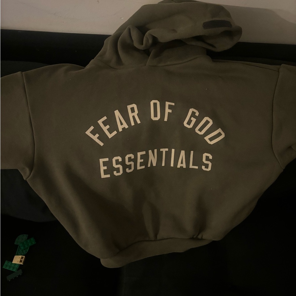 Fear of God Essentials Olive Hoodie and Sweatpants Set - Picture 2 of 6